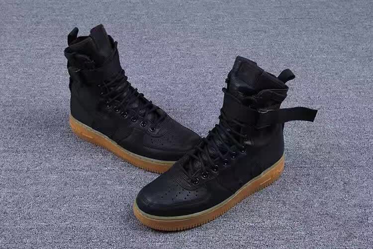 Nike Special Forces Air Force 1 Boots Black Gum Light Brown Men Shoes